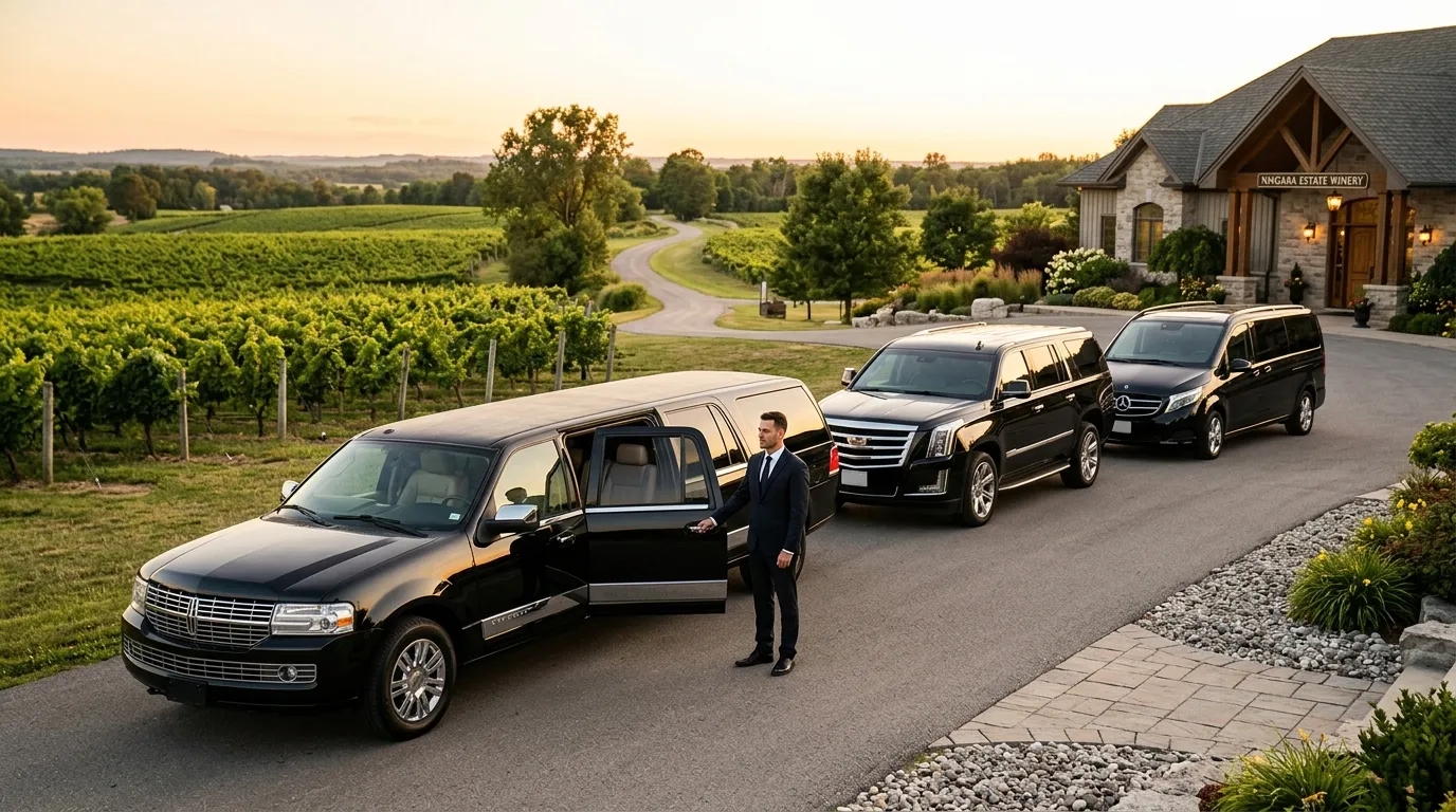 Luxury limo transportation ready for booking in Niagara-on-the-Lake wine country