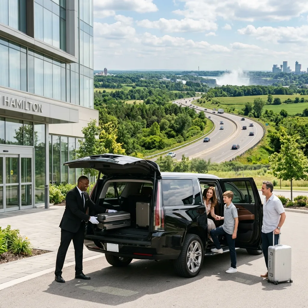 Professional chauffeur providing private limo service from Hamilton to Niagara Falls Ontario